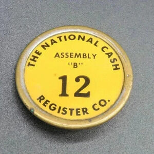 Pin The National Cash Register Co Assembly B 12 Vintage